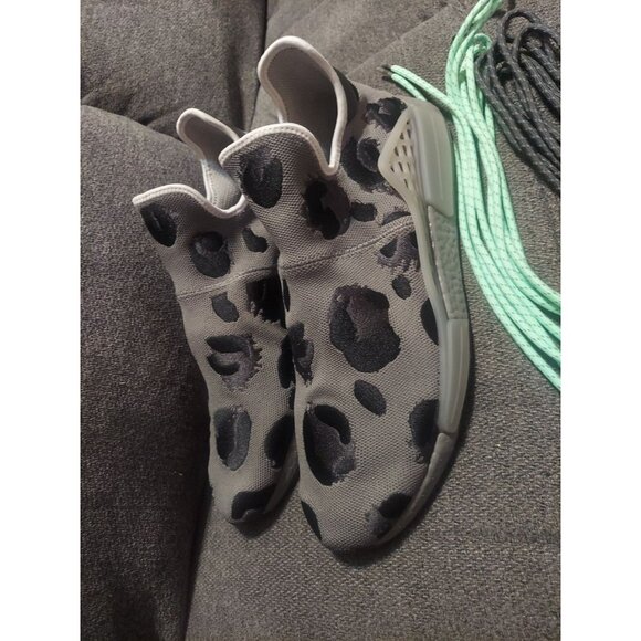 US 16 Pharrell Williams x adidas NMD Hu Animal Print Grey/ Black RARE Mens Shoes - Picture 6 of 15